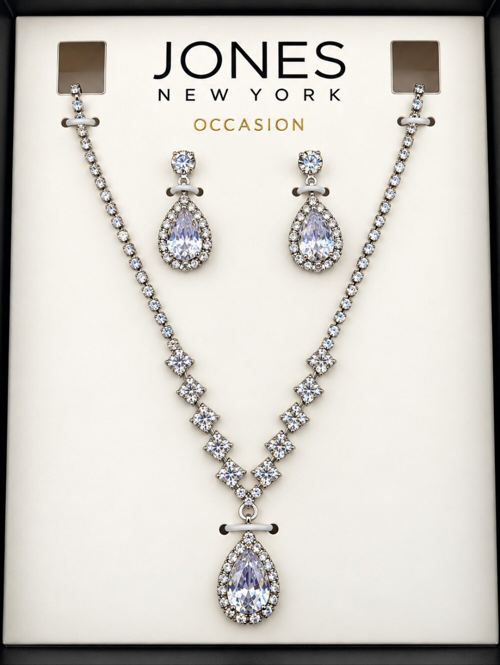 Jones New York Occasion Crystal Teardrop Necklace & Earrings Set